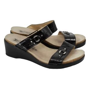 Mephisto Women Naiade Leather Strappy wedge slide  sandals shoes sz 39 US 9